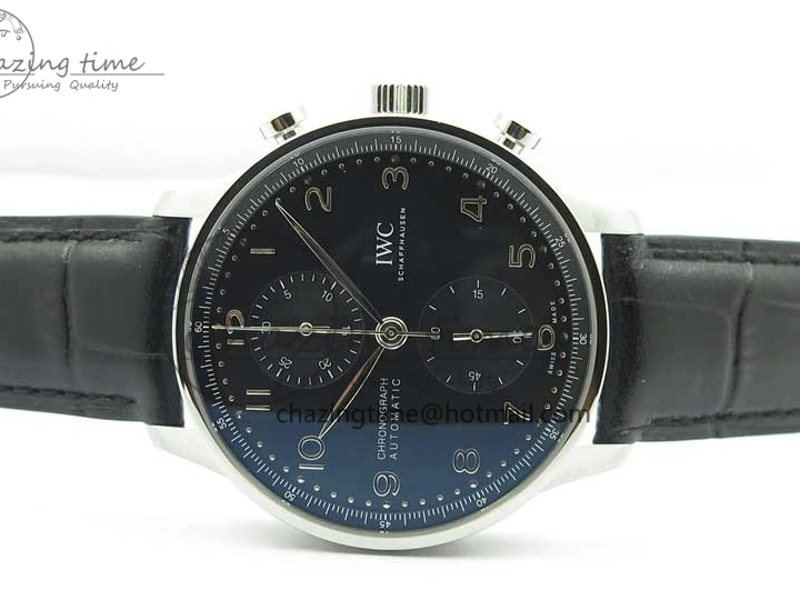MIROTIME 0325 Portuguese Chrono IW371609 ZF 1:1 Best Edition Black Dial on Black Leather Strap A SmartChoice 7100